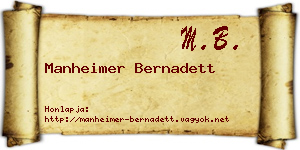 Manheimer Bernadett névjegykártya